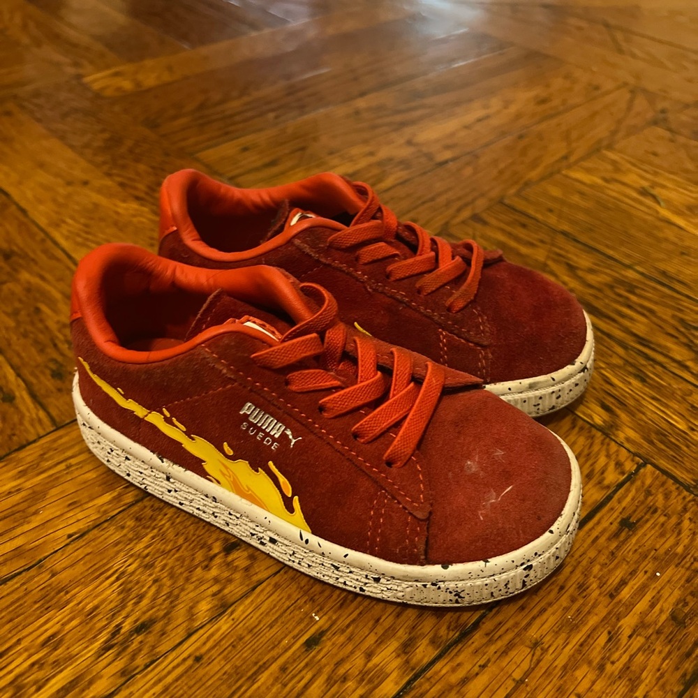 Puma × Paw Patrol X Marshall Red Suede Flame sneakers (Size 8C)